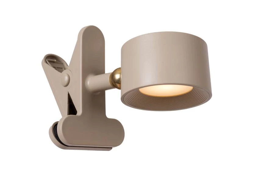 Lucide JOLAN - wiederaufladbare Schreibtischlampe/Klemmleuchte/Wandleuchte - Akku/Batterie - LED Dim to warm - 1x3,5W 2700K/5700K - Taupe - detail 1